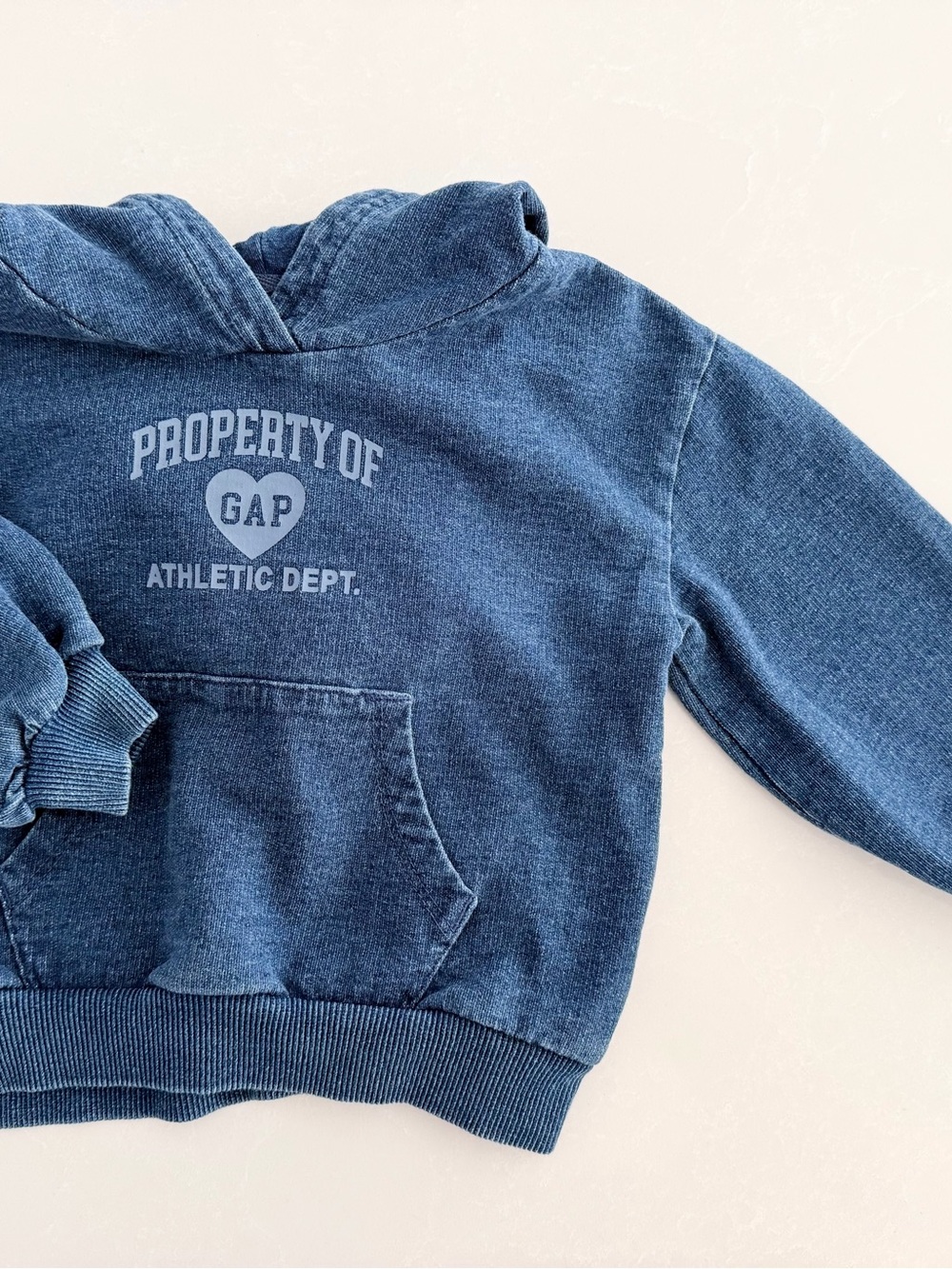 Gap Kids Blue Denim-Wash Hoodie | Size 3yrs